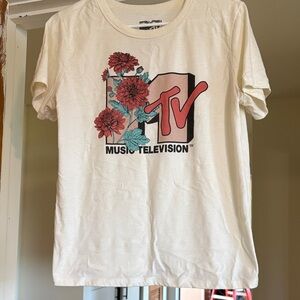 MTV Graphic T-Shirt with Floral Design